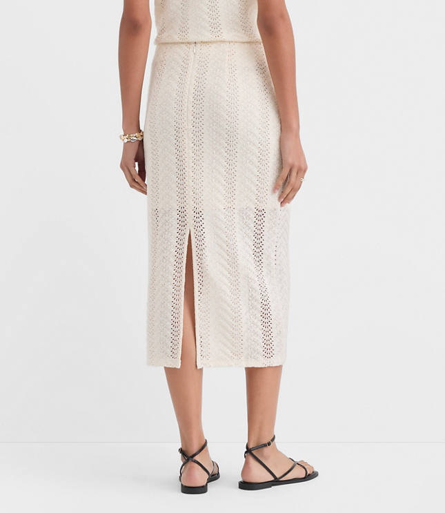 Petite Crochet Column Midi Skirt - image 3