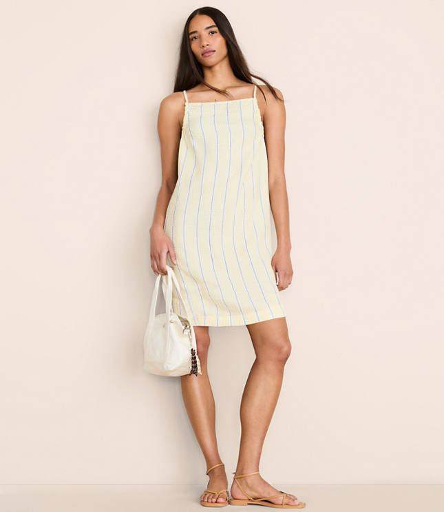 Petite Lou & Grey Striped Ruched Triple Cloth Mini Dress