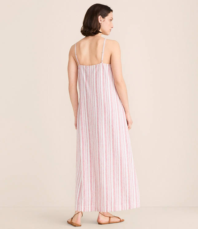 Petite Lou & Grey Striped Linen Cotton Cami Maxi Pocket Dress carousel Product Image 3