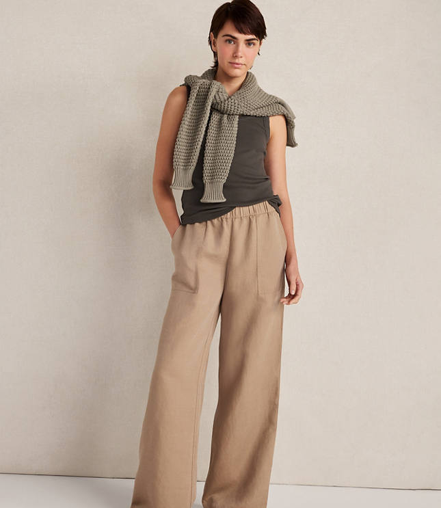 Haven Well Within Linen Blend Dobby Wide Leg Pants