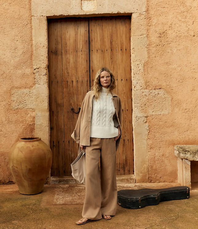 Haven Well Within Linen Blend Dobby Wide Leg Pants