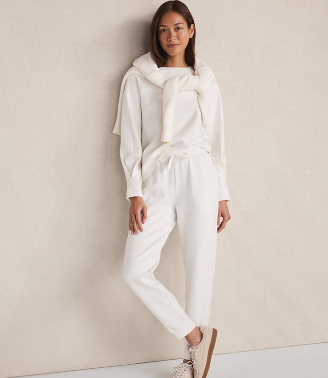 Haven Well Within Soft-Brushed Fleece Pleated Crewneck