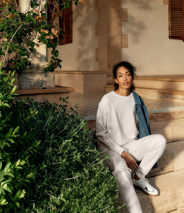 Haven Well Within Soft-Brushed Fleece Pleated Crewneck