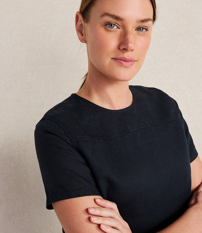 Haven Well Within Linen Blend Dobby Short Sleeve Top