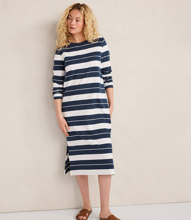 Haven Well Within Organic Cotton Interlock Stripe Midi Dress