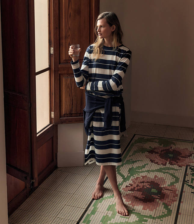 Haven Well Within Organic Cotton Interlock Stripe Midi Dress