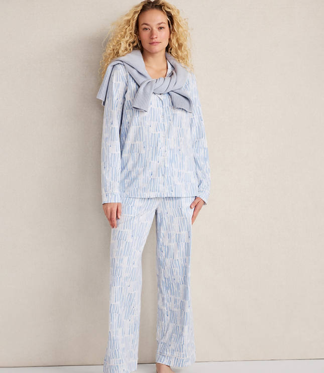 Haven Well Within Organic Cotton Jersey Watercolor Wave Pajama Top