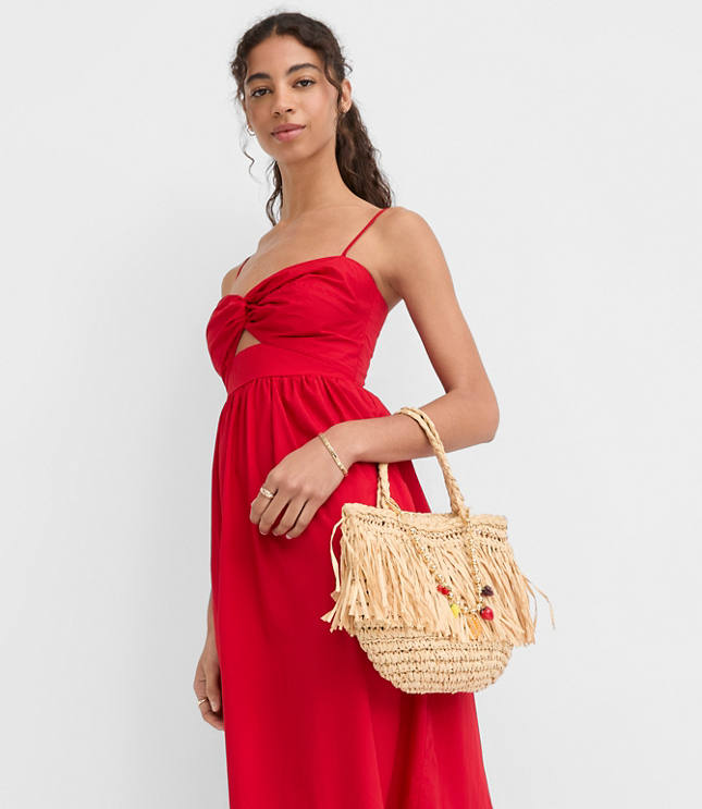 LOFT Beach Poplin Cutout Twist Maxi Pocket Dress carousel Product Image 2