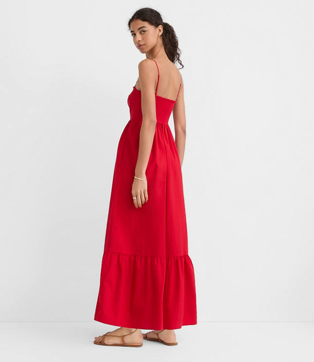 LOFT Beach Poplin Cutout Twist Maxi Pocket Dress carousel Product Image 3