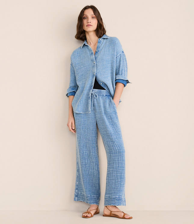 Lou & Grey Triple Cloth Wide Leg Pants