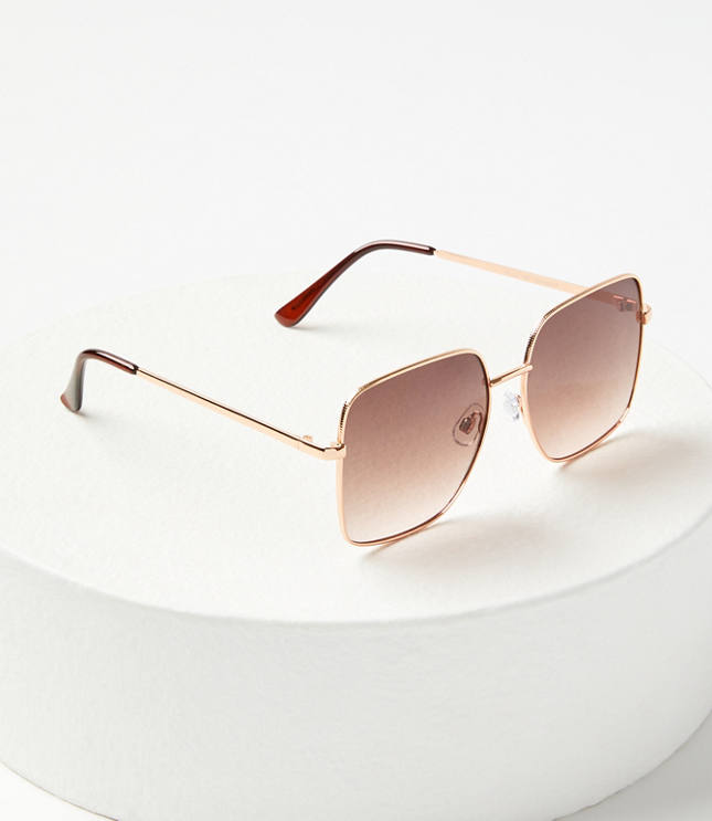 Aviator Square Sunglasses in Brown