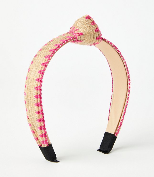 Raffia Headband - Hot Pink