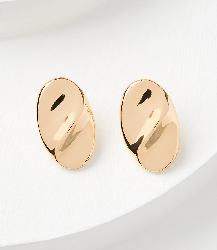 Molded Oval Stud Earrings image number null