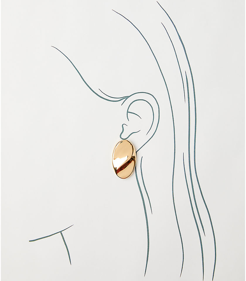 Molded Oval Stud Earrings