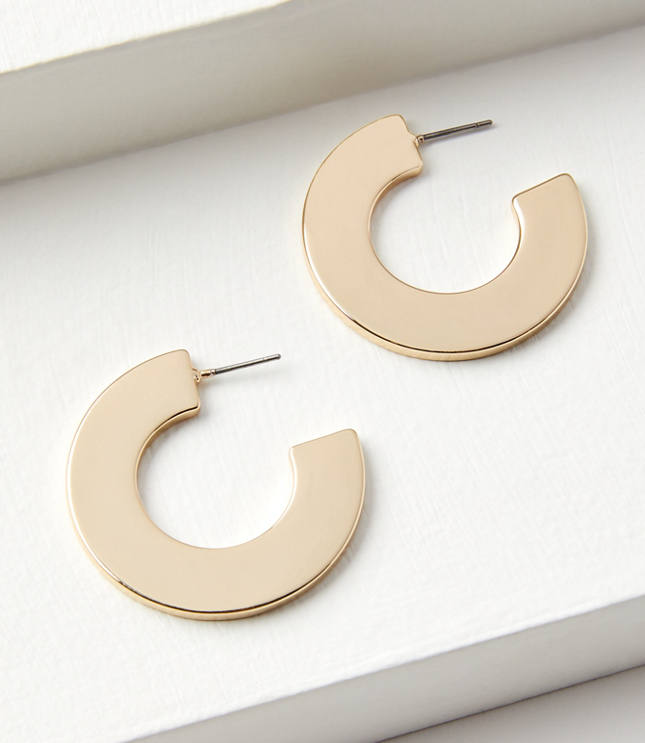 Modern Flat Hoop Earrings