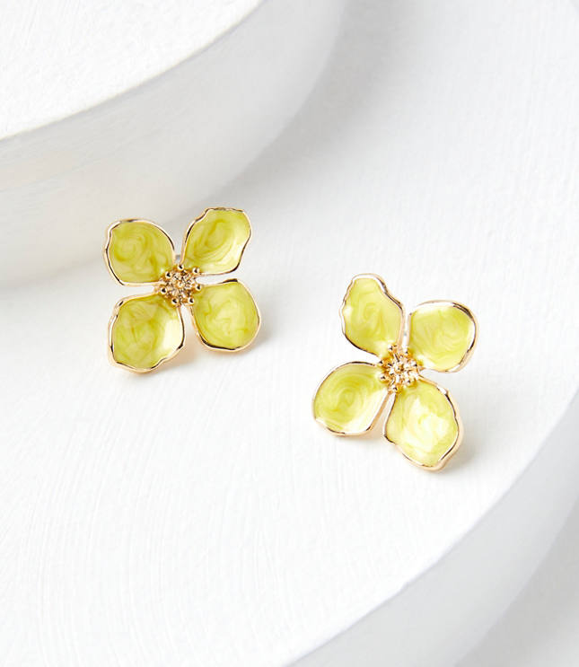 Oversized Flower Stud Earrings - Lemon Squeeze