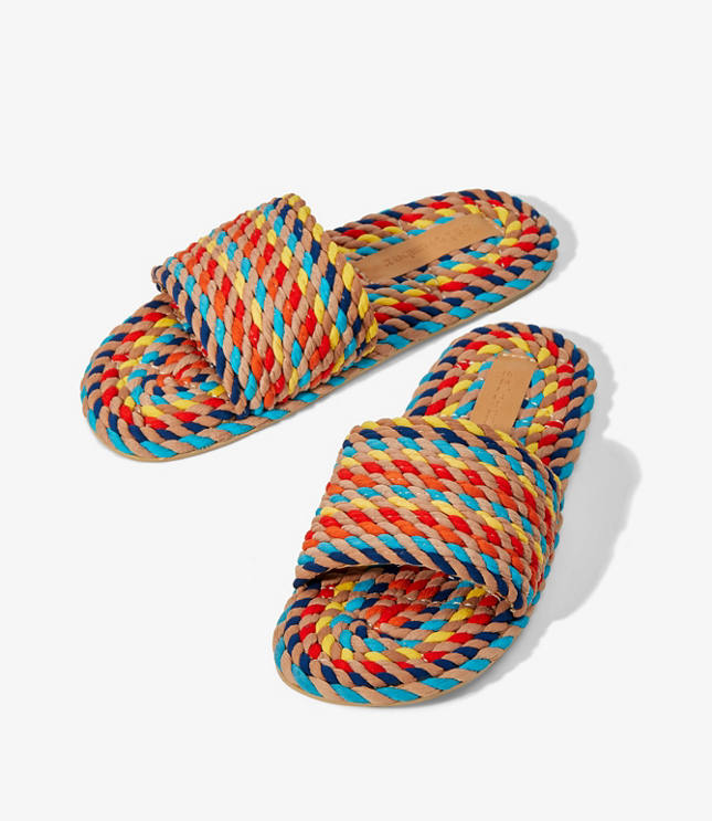 Loft Salt + Umber Striped Sunny Sandals