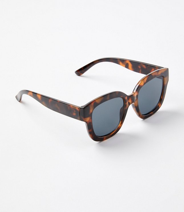 Tortoiseshell Print Square Sunglasses