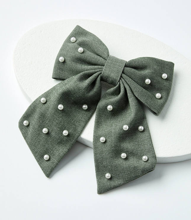 Pearlized Bow Barrette