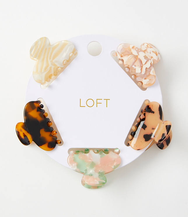 Tortoiseshell Print Mini Claw Hair Clip set