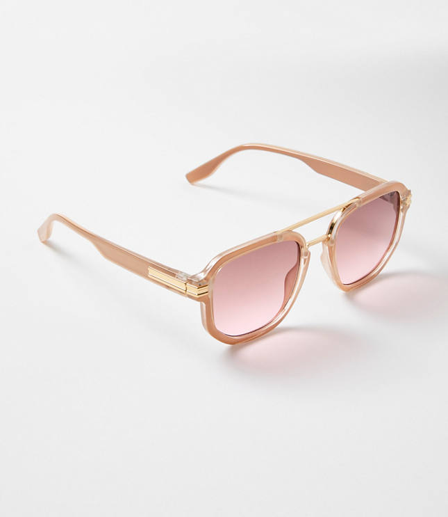Tortoiseshell Print Modern Aviator Sunglasses