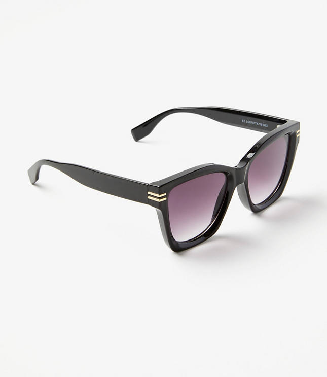 Metallic Trim Square Sunglasses