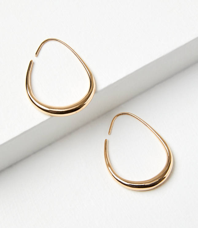 Metallic Teardrop Hoop Earrings