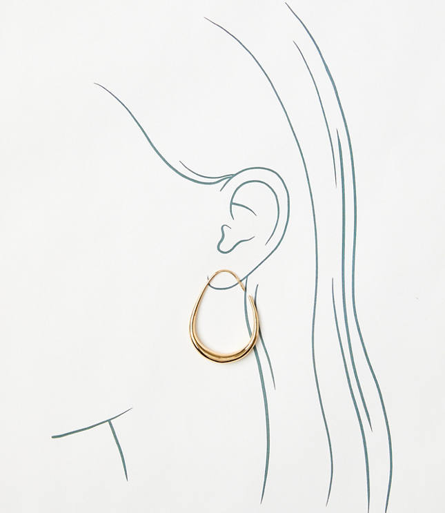 Metallic Teardrop Hoop Earrings