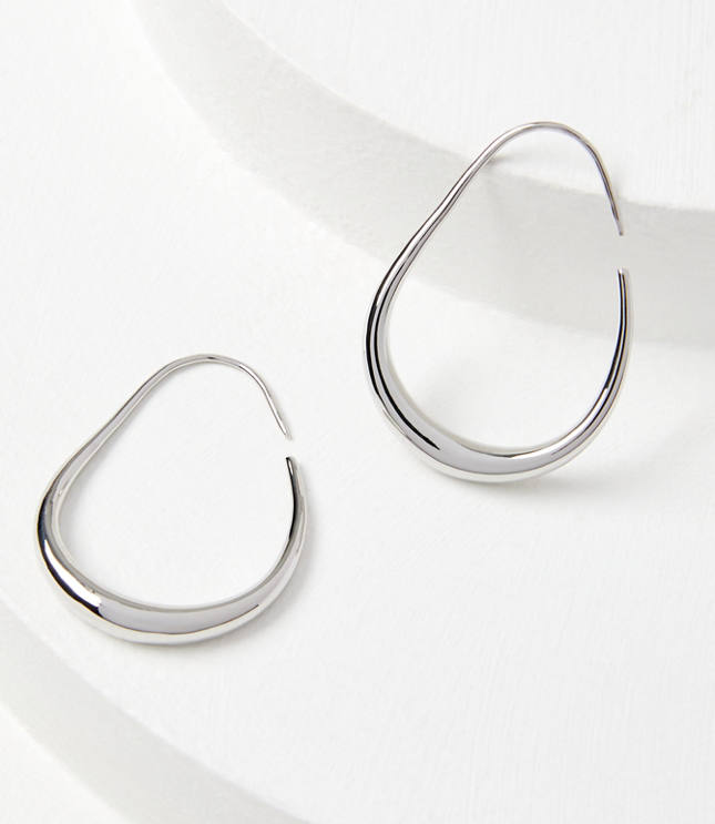 Metallic Teardrop Hoop Earrings