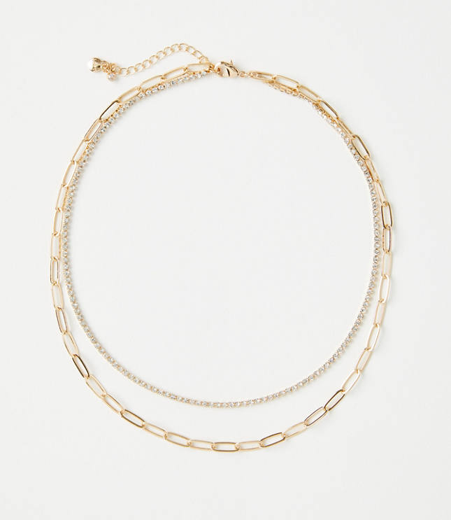 Chain Link Layered Tennis Necklace