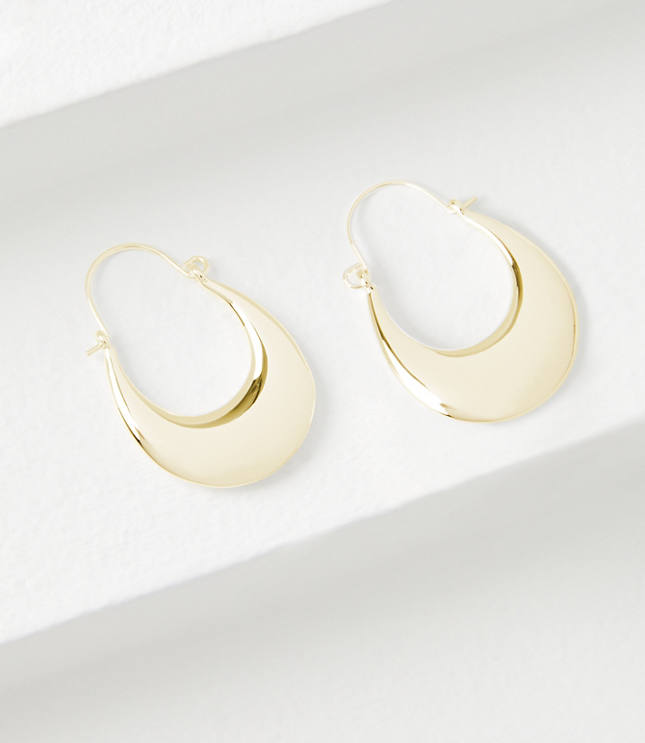 Beaded Hoop Earrings - White