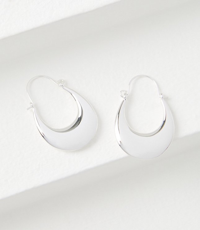 Metal Teardrop Hoop Earrings