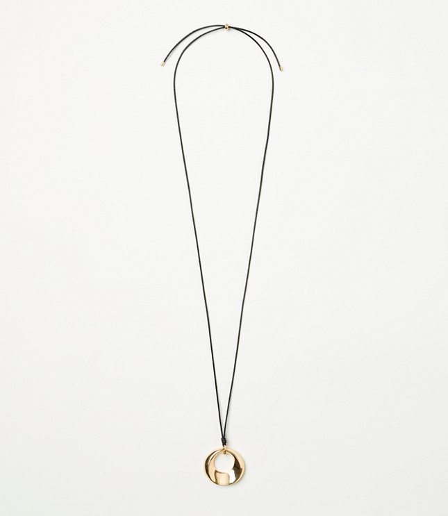 Modern Metal Circle Cord Necklace