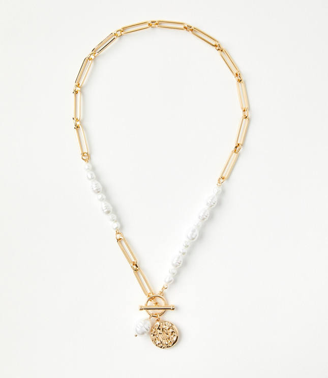 Pearlized Layered Charm Necklace