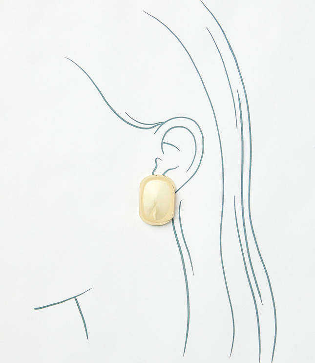 Oversized Oval Stud Earrings