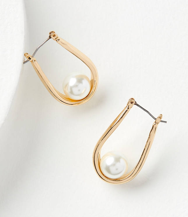 Pearlized Molded Hoop Earrings