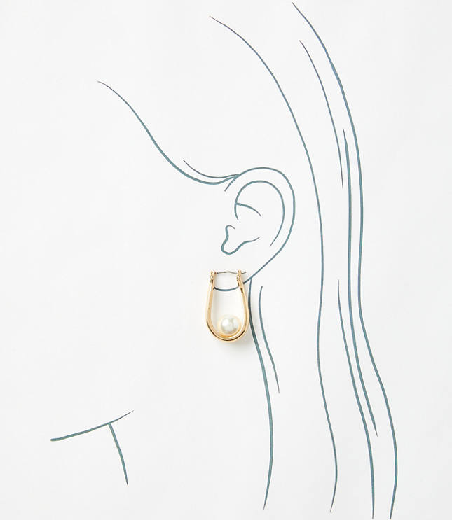 Pearlized Molded Hoop Earrings