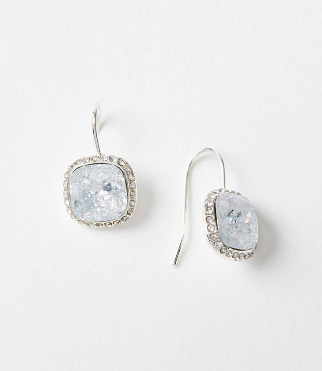 Pave Bordered Pull Through Earrings