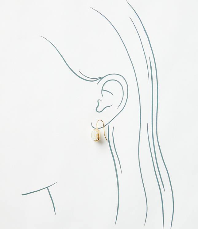 Pave Bordered Pull Through Earrings