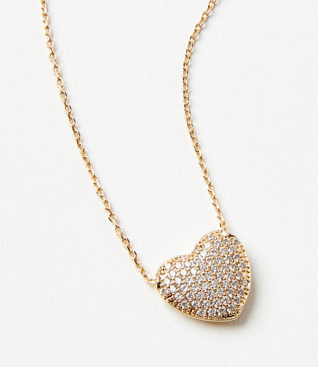 Pave Puffy Heart Necklace