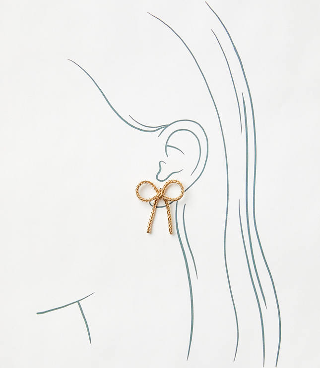 Metal Bow Stud Earrings