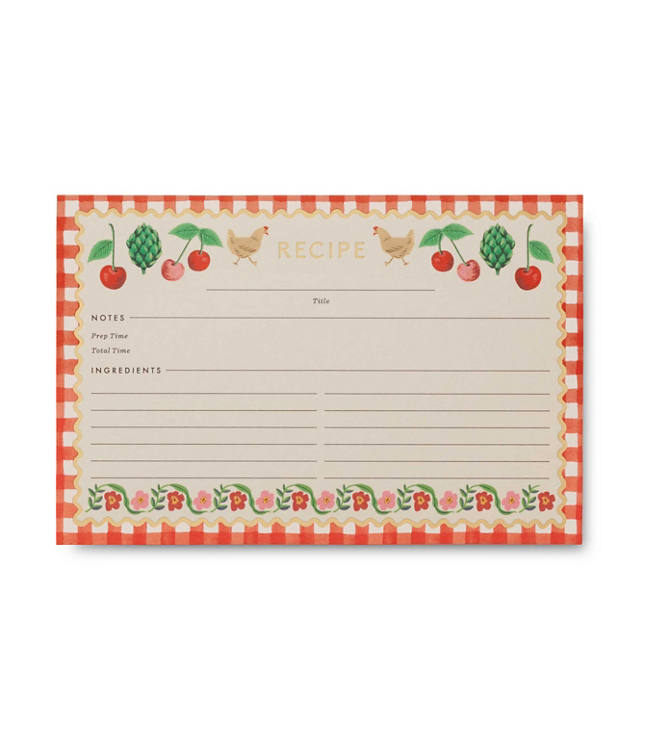 Rifle Paper Co. Pack of 12 Cherry Farm Recipe Cards