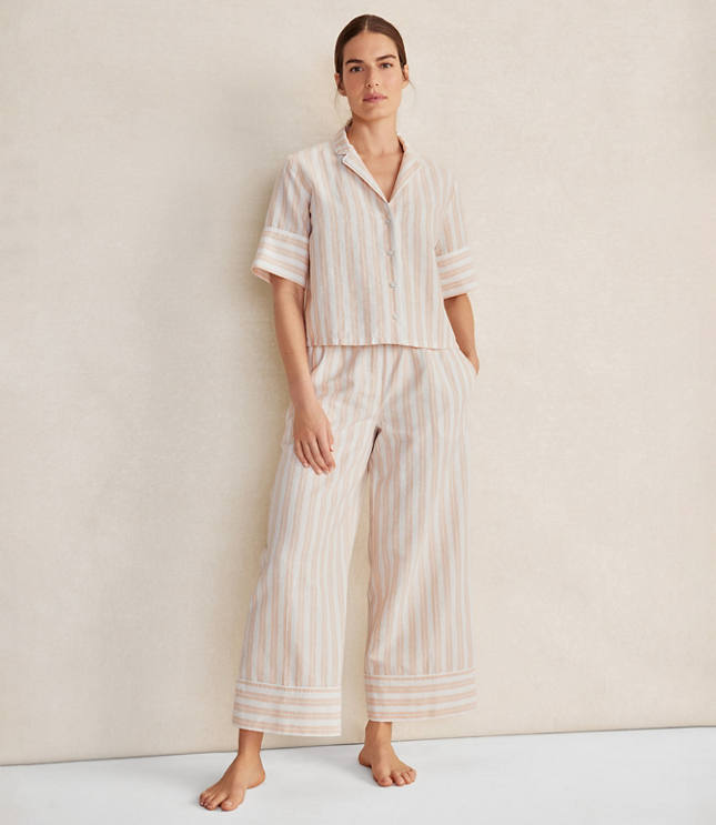 Haven Well Within Organic Cotton Linen Striped Pajama Pants