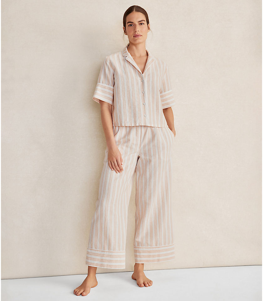 Haven Well Within Organic Cotton Linen Striped Pajama Pants
