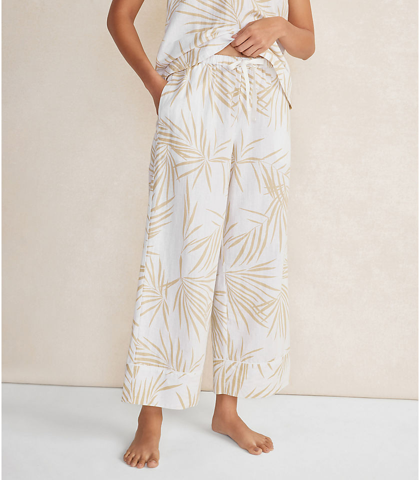 Haven Well Within Organic Cotton Linen Palm Print Pajama Pants