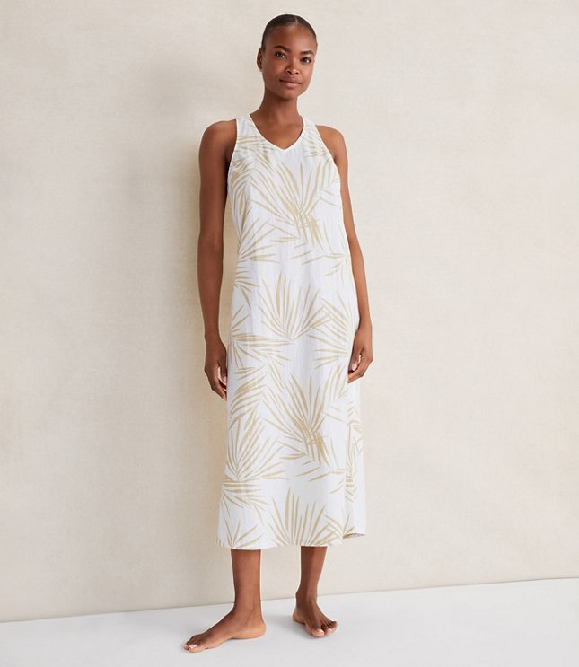 Haven Well Within Organic Cotton Linen Palm Print Dress