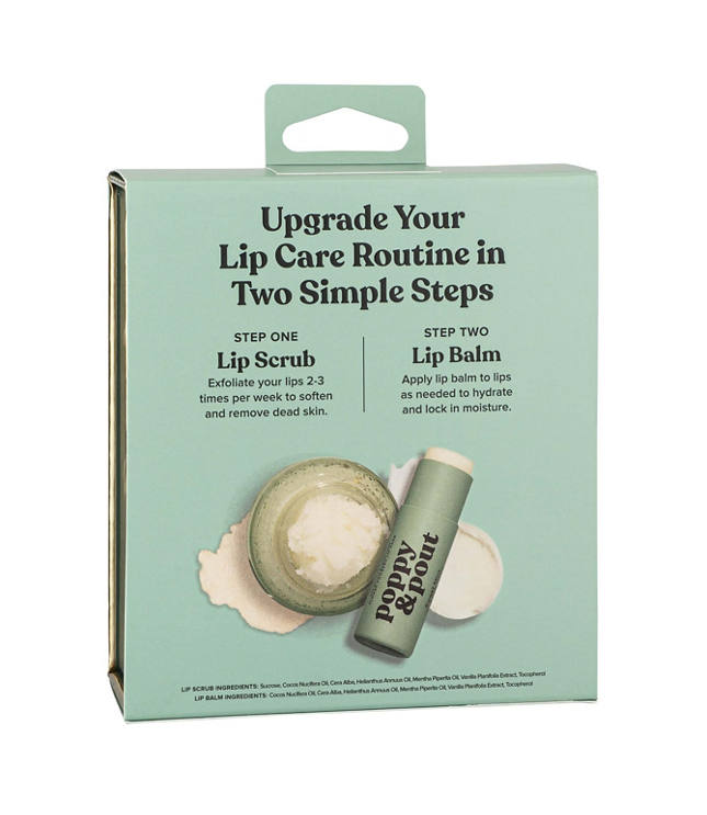 Poppy & Pout Sweet Mint Lip Care Duo Gift Set