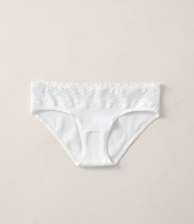 Haven Well Within Cotton Bikini with Lace Waist - Bright White-Haven