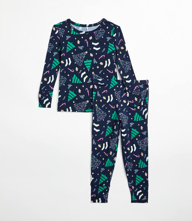 Posh Peanut Holiday Tree Long Sleeve Basic Pajama Set