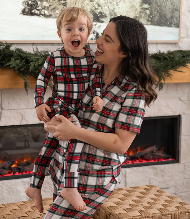 Posh Peanut Plaid Long Sleeve Basic Pajama Set